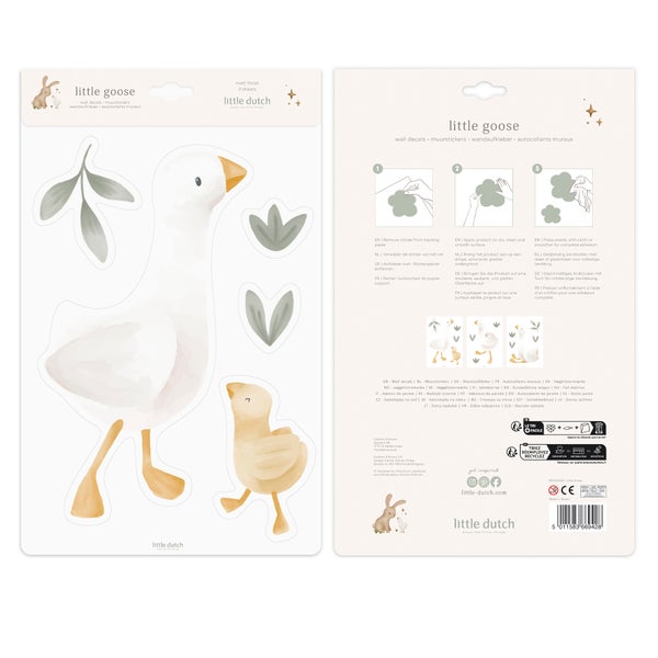 Little Goose Wandaufkleber Set mit Gänse- und Pflanzenmotiven