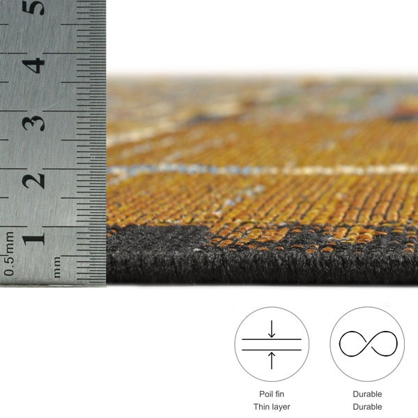 Gewebter Outdoorteppich mit abstrakten Muster Auora Gold 60x100 cm