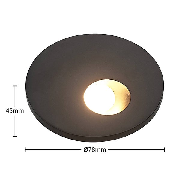 Arcchio LED Wandeinbaustrahler Vexi (Modern) in Schwarz aus Aluminium (1 flammig, ) Wohnzimmerleuchte