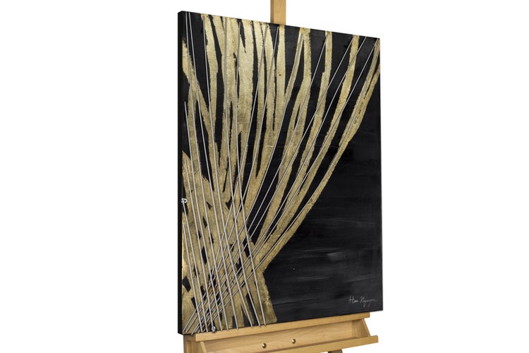 Handgemaltes Gemälde Acrylfarbe 60x80cm Gold