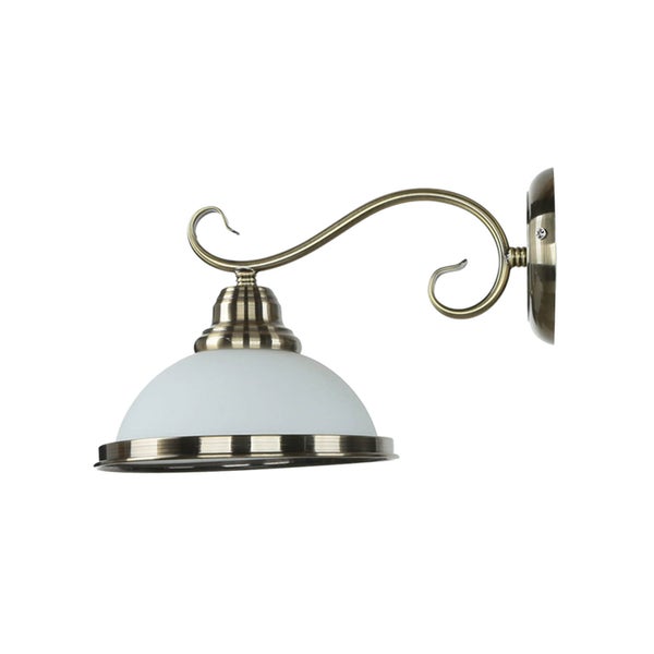 Wandleuchte mit gebogenem Arm und Lampenschirm