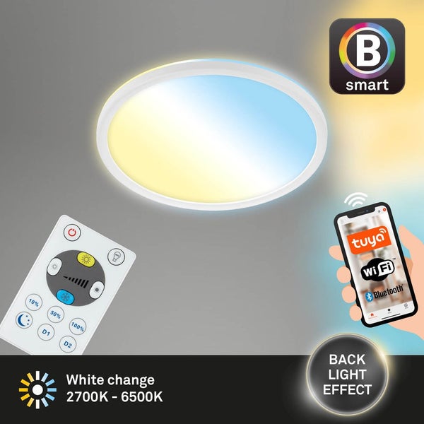 LED Panel dimmbar Smart WiFi Bluetooth CCT 18W weiß Kunststoff Ø29,3cm Briloner