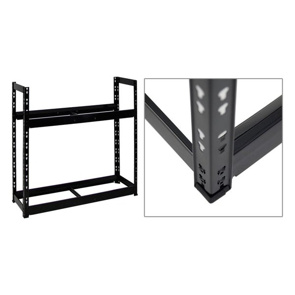 Reifenregal TIGER | HxBxT 100x110x35cm | 150kg Fachlast | bis zu 8 Reifen auf 2 Ebenen | Schwarz