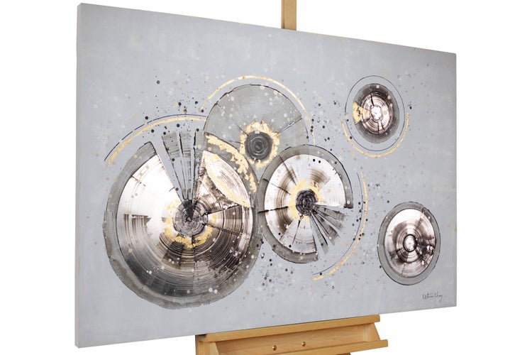 Handgemaltes Gemälde Acrylfarbe 120x80cm Grau