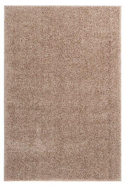 Hochflor Teppich Gabrielle Taupe Uni, Modern 60 x 110 cm