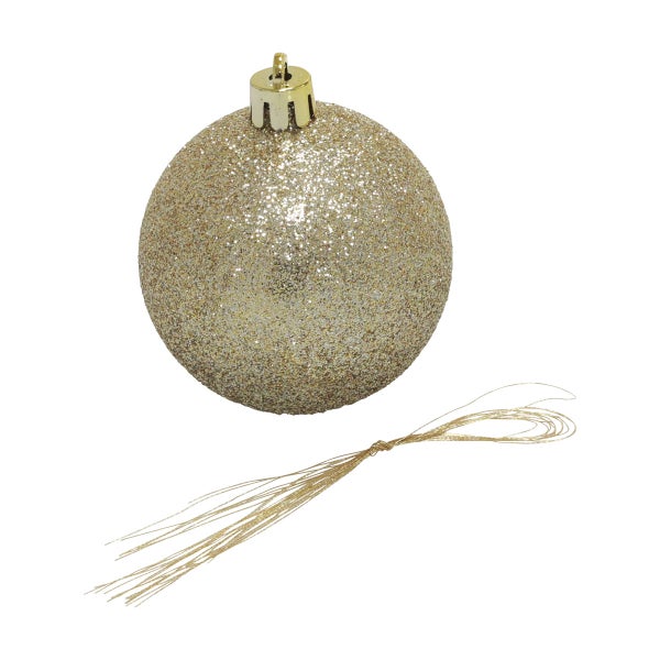 Glitzernder Christbaumschmuck mit Aufhänger