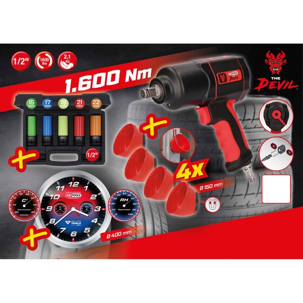 KS Tools The Devil Drehmomentschlüssel Set mit Steckschlüsseln und Zubehör