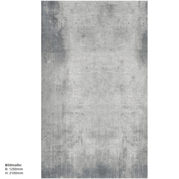 Beton Flair, 125x210cm, fugenlose Wandpaneele aus Alu-Verbund 3mm, Duschrückwand