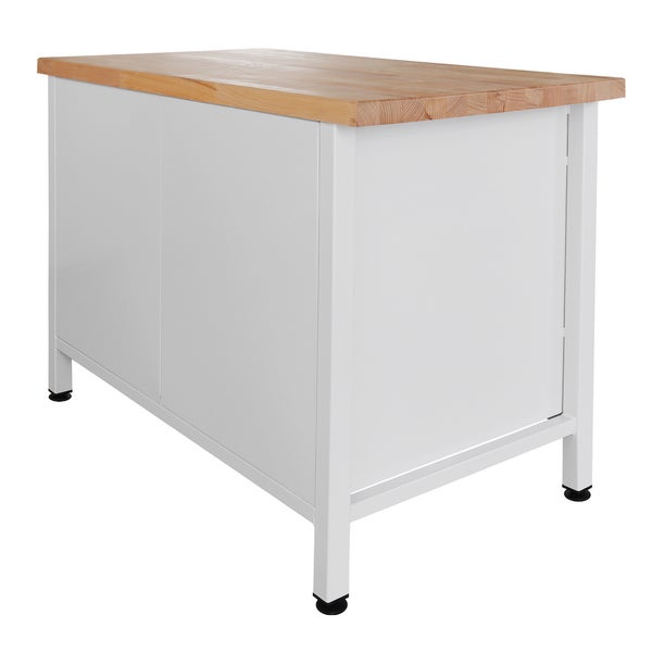 PROREGAL Werkbank Rhino mit 8 Schubladen HxBxT 84 x 120 x 60 cm Traglast 300 kg Lichtgrau Blau