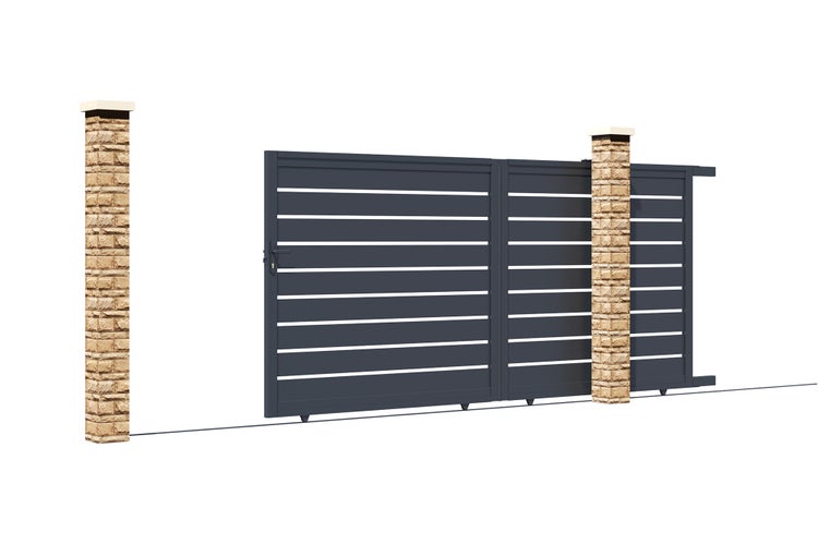 Schiebetor aus aluminium 3,5m VOGEL H.140cm grau