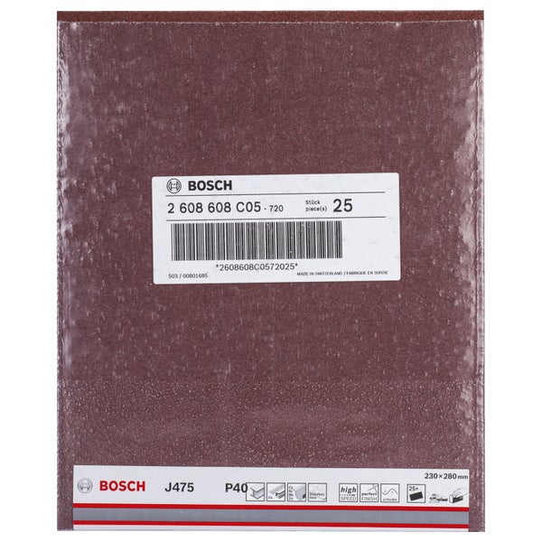 Bosch 25x Schleifblatt J475 Gewebeschleifblatt 230 x 280 mm 40 - 2608608C05
