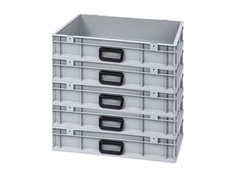 PROREGAL Spar Set 5x Eurobox Nextgen Portable Uno HxBxT 12 x 40 x 60 cm 23 Liter Eurobehälter Transportbox Transportbehälter Stapelbehälter