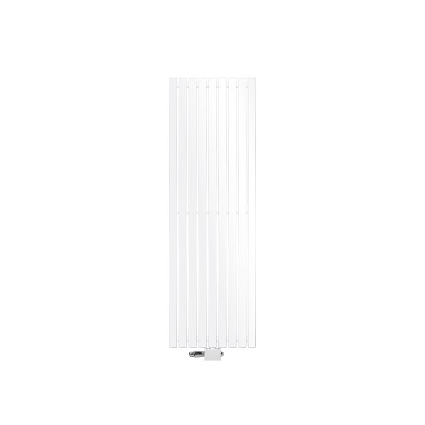 ECD Germany Stella Design Paneelheizkörper Mittelanschluss 480x1400 mm Weiß mit Anschlussgarnitur Thermostat Universal Eck- und Durchgangsform Flach Einlagig Vertikal Heizkörper Badheizkörper Heizung