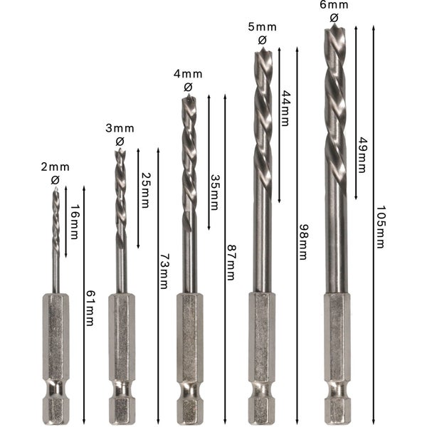 Bosch PRO Wood HSS Holzspiralbohrer-Set. 5-tlg. - 2608595525