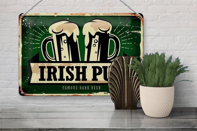 Blechschild Spruch 30x20cm Irish Pub famous dark beer Bier