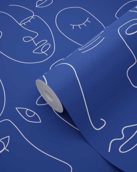 Rolle Tapete mit abstraktem Gesichtsmuster