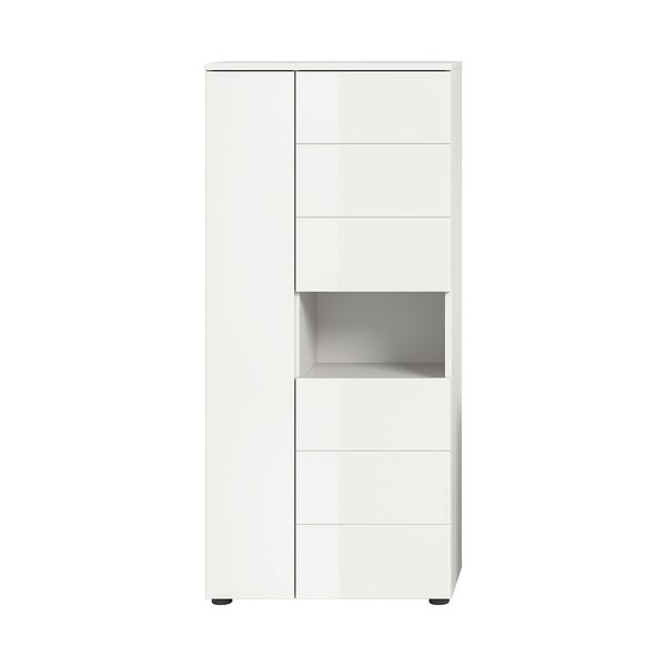 Vira Badschrank 3 Türen 1 Fach weiß Hochglanz, weiß. 60 X 34 X 133 cm