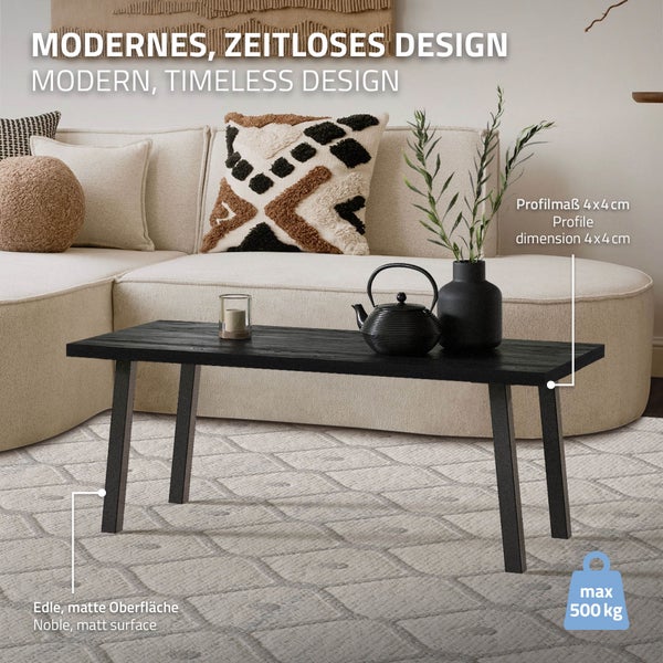 ML-Design 4er Set Tischbeine schräg 42 cm, Dunkelgrau Optik Industrial, aus pulverbeschichtetem Stahl, Profil 4x4cm, I-Form, Möbelfüße Metall 96° Neigung, Tischfüße Möbelbeine für Couchtisch, Sitzbank