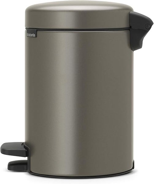Brabantia Klassischer Tretmülleimer Mit Soft Verschluss 3 Liter HxBxT 26,4 x 16,8 x 23,5 cm Metall Platin