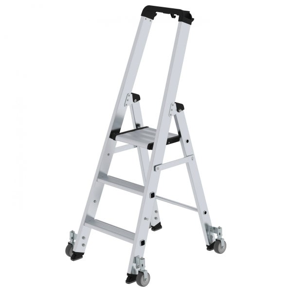 Aluminium Klapptritt mit Rollen für einfachen Transport