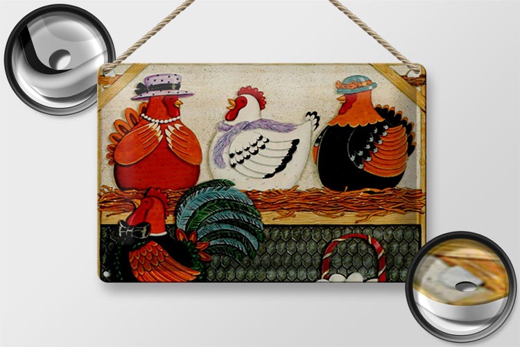 Blechschild Spruch 30x20cm Huhn Hühner Eggs Eier