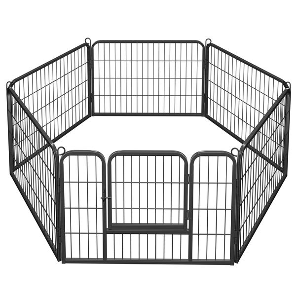 Yaheetech Hundelaufstall 6 Gitter , Schwarz