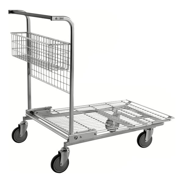 Transportwagen aus Metall mit Korb