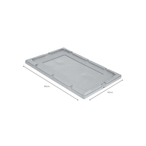 PROREGAL Auflagedeckel für Conical Mehrweg-Stapelbehälter Grau BxT 40 x 60 cm Lagerbox Eurobox Transportbox