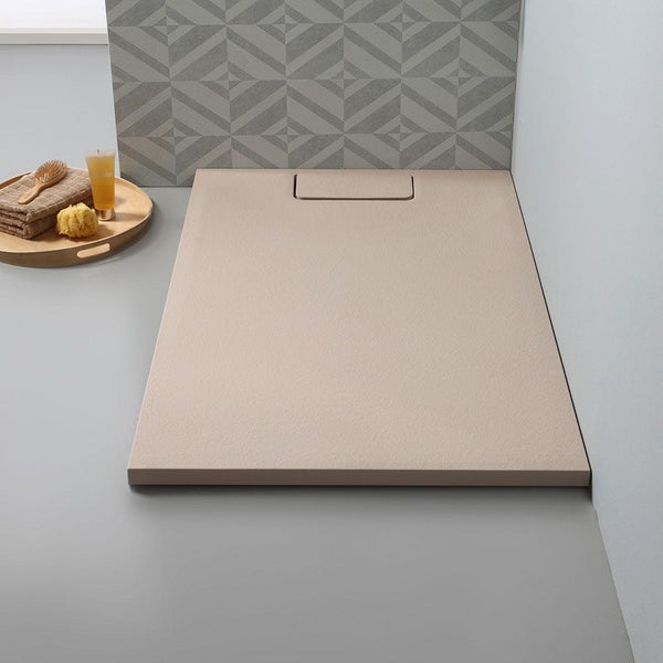Rechteckige Duschwanne 80X120 Steinoptik beige | Mart
