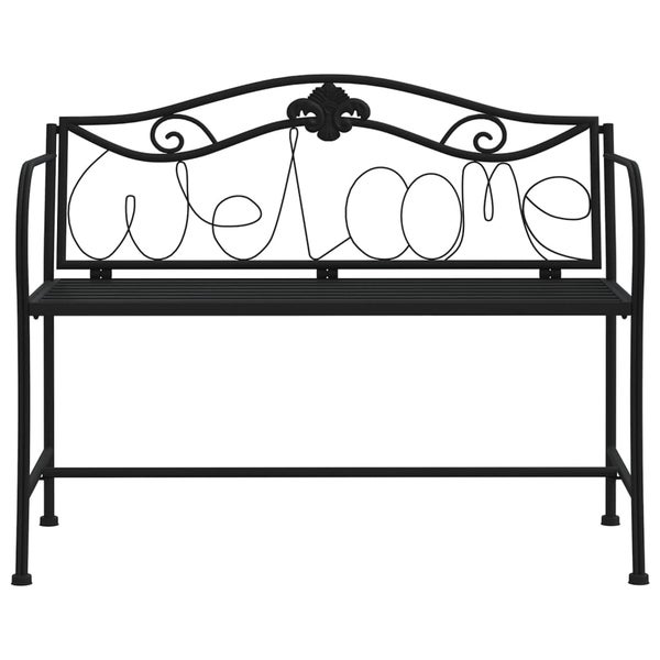 Gartenbank mit Willkommensschriftzug