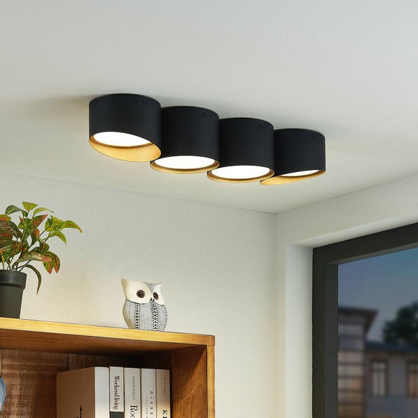Lindby Deckenlampe Kianush (Modern) in Schwarz aus Metall (4 flammig, GU10 ) - Deckenleuchte Lampe Wohnzimmerleuchte