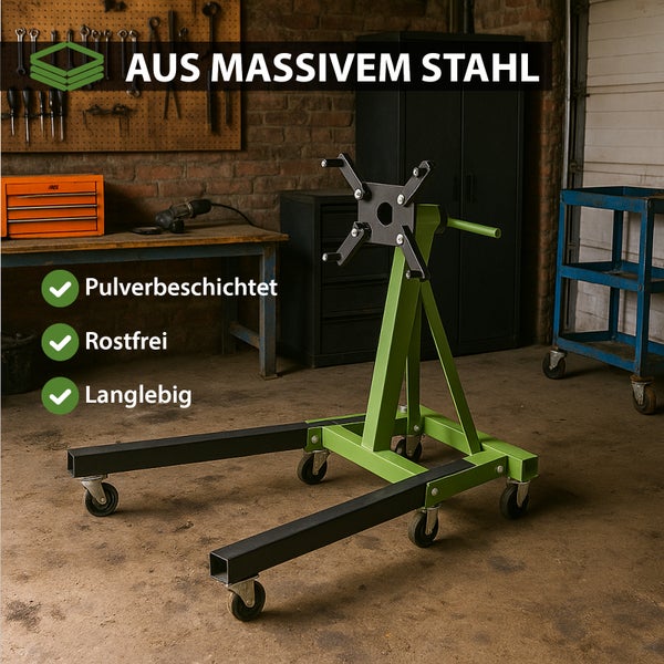 Motorständer aus massivem Stahl, pulverbeschichtet, rostfrei und langlebig