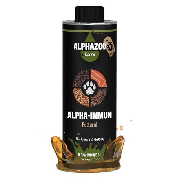 ALPHAZOO Alpha-Immun Futteröl 500ml für Hunde und Katzen I Immunsystem stärken