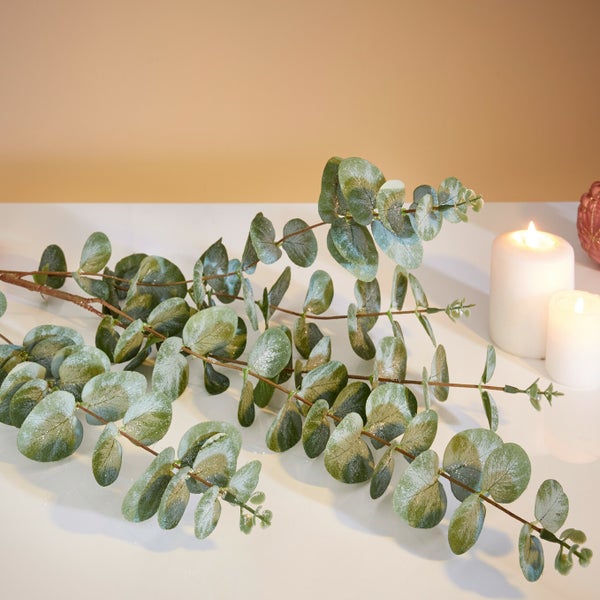 FRANK FLECHTWAREN | Zweig Eukalyptus, 2er Set, KUNSTSTOFF, Länge 107 cm