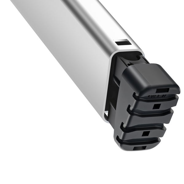 Aluminiumprofil mit schwarzem Kunststoffendstück