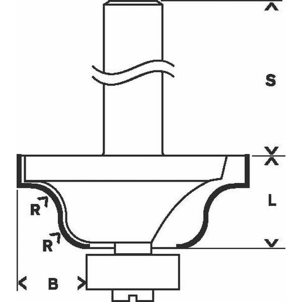 Bosch Kantenfräser B 1/4 R1 4 mm Ø 28,6 mm B 8 mm L 12,4 mm G 54 mm - 2608628419