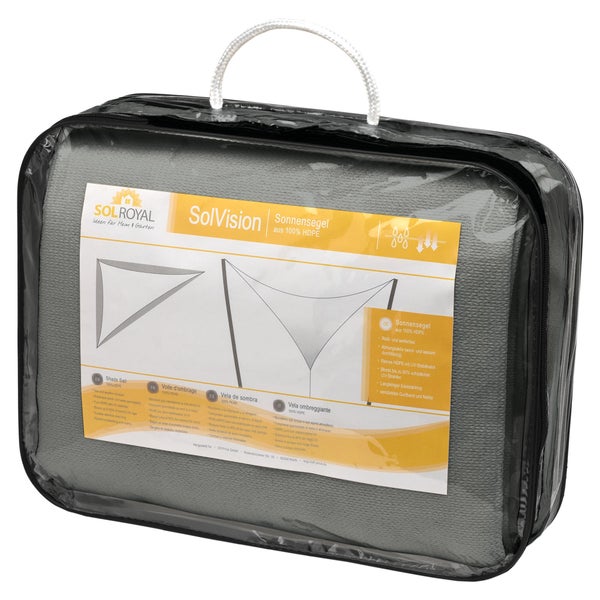 SolVision HS9 Sonnensegel 420x420x600cm dreieckig Grau HDPE