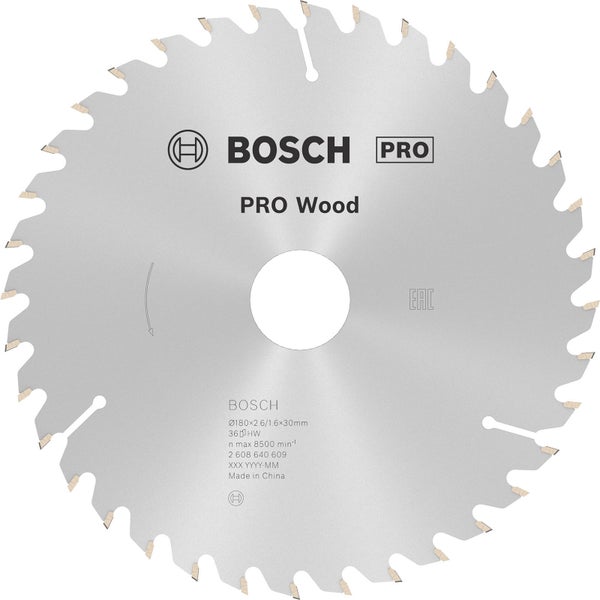 Bosch PRO Wood Kreissägeblatt 180 x 2,6 x 30 mm - 2608640609