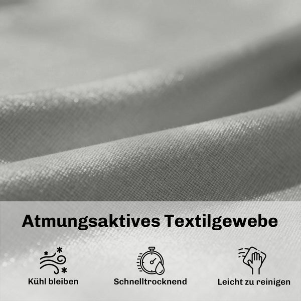 Atmungsaktives Textilgewebe, das kühl bleibt, schnell trocknet und leicht zu reinigen ist.