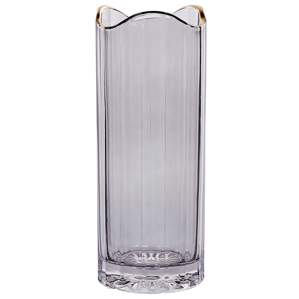 Blumenvase PERDIKI Glas 30 cm Grau