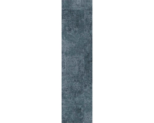 Dunkelblauer Teppichläufer mit melierter Textur und robuster Oberfläche.
