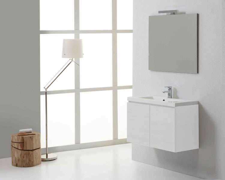 80cm Badmöbel-Set, 4-teilig, Holzoptik weiß | Manhattan