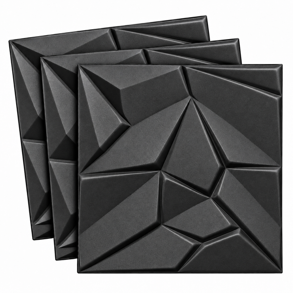 Set aus quadratischen Wandpaneelen mit geometrischem Reliefmuster zur Wanddekoration
