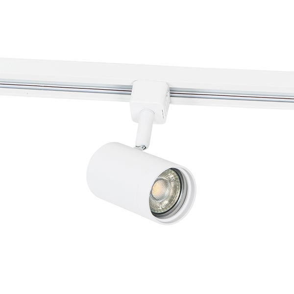 LED Schienenstrahler in Zylinderform zur Montage an einem Stromschienensystem