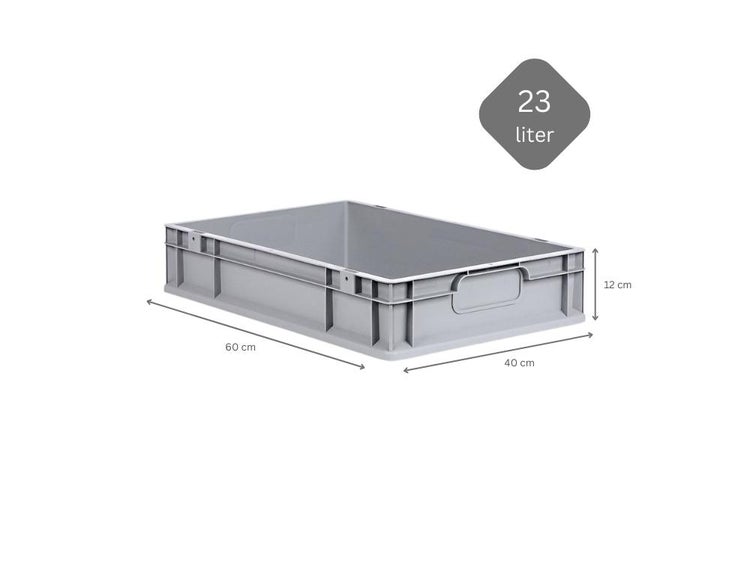 PROREGAL Spar Set 5x Eurobox Nextgen Economy Griffe Geschlossen HxBxT 12 x 40 x 60 cm 23 Liter Eurobehälter Transportbox Transportbehälter