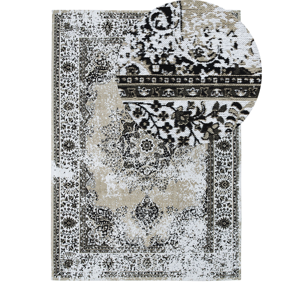 Teppich beige-grau 140 x 200 cm Kurzflor ALMUS
