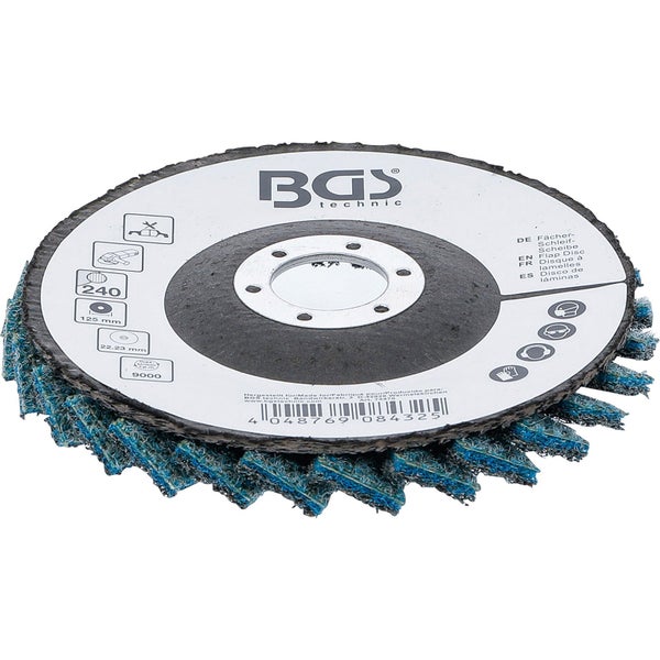 BGS technic Fächerschleifscheibe, Korngröße 240, Durchmesser 125 mm