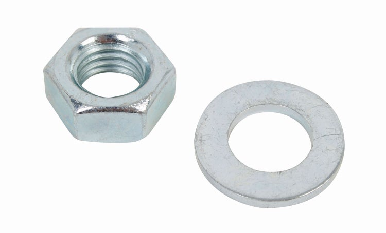 Sechskantmutter und Unterlegscheibe aus Metall