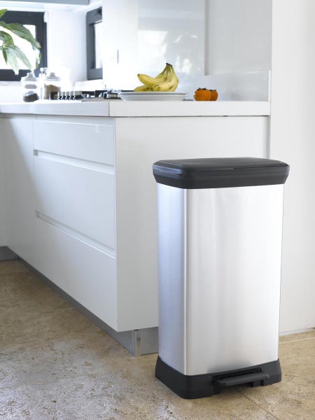 Curver Deco Bin Treteimer - 50L - Silber Metallic