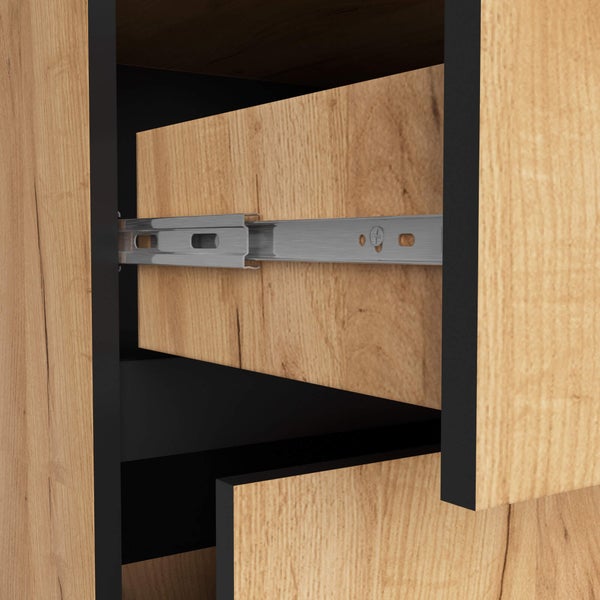 Schublade aus Holz mit Führungsschiene